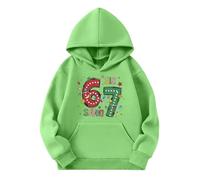 Six Seven Sweat à Capuche,Sweat-Shirt à Capuche imprimé Dessin animé pour Filles, Manches Longues, Poche, Pull Doux et décontracté pour Enfants et Jeunes (Green, 18-24 Months)