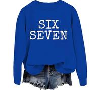 Six Seven Sweatshirt 6 7 Sweat à capuche Funny 6 7 Meme Hoodie, Bleu roi-1, L