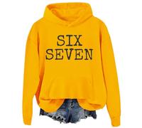 Six Seven Sweatshirt 6 7 Sweat à capuche Funny 6 7 Meme Hoodie, Jaune-2., S