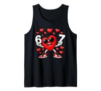 Six Seven Valentine's Day 67 Meme Funny Dabbing Heart Boys Débardeur