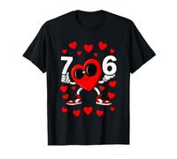 Six Seven Valentine's Day 67 Meme Funny Dabbing Heart Boys T-Shirt