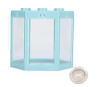 Six - Sided Fish Tank for Desk | 100KG Strong Plastic Aquarium Decoration | Small Fish Bowl for Office/Home/Younger Users | Lightweight & Portable (Bleue)