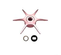 Six Star Système de lave-glace 64 mm en métal pour moulinet de pêche Abu Garcia BF7 BF8 IB7 IB8 et Zenon - Kit de frein - Aucun changement de broche nécessaire (type main gauche, rose)