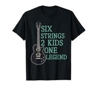 Six Strings 2 Kids One Legend Fête des Pères Guitariste Rock T-Shirt