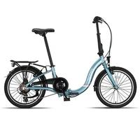 SIX vélo pliant cadre aluminium entrée basse Shimano 6 vitesses freins sur jante qualité hollandaise entièrement équipé bleu
