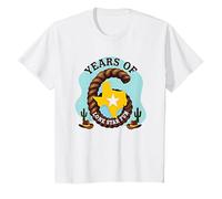 Six Years of Lone Star Cadeau d'anniversaire Amusant Texas T-Shirt, Enfant, Blanc, 10 Ans
