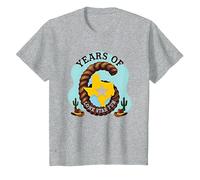 Six Years of Lone Star Cadeau d'anniversaire Amusant Texas T-Shirt, Enfant, Gris Chiné, 3 Ans