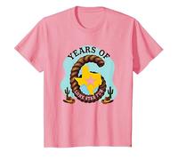 Six Years of Lone Star Cadeau d'anniversaire Amusant Texas T-Shirt, Enfant, Rose, 10 Ans