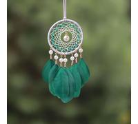 SIXAOAZZ Attrape-rêves arbre de vie - Accessoires de rétroviseur faits à la main - Arbre de vie en plumes - Convient pour les filles - Décoration de voiture - Pendentif (vert perle)