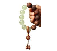 SIXAOAZZ Gebetskette - Anneau de course en bois de poirier - Bracelet de méditation - Bouddha - Spirituelle - Kette de yoga - Accessoire zen avec Leuchtenden Perlen