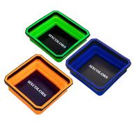 SIXCOLORS Brilliant Magnet Tools et Outils Mecanique Automobile pour Les Réparateurs, Ensemble de 3 Plateaux à Outils pour Bols Magnétiques, Empilable et Pliable Rangement des Outils Bricolage