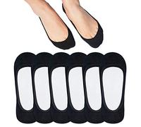 SIXDAYSOX No Show Chaussettes Femme pour Appartements 4 à 8 Pack Antidérapant Ultra Low Cut Invisible Chaussettes de pointure 39-46 - Noir - chaussure 6-11 US