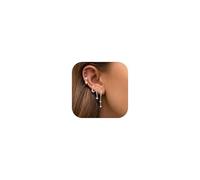 SIXDUTON 6 Pcs Boucle D'oreille pour Femme, Petite CZ Empilées Mini Créoles Lune Étoile D'oreilles Hypoallergéniques Piercing Cartilage Tragus Helix Boucles d'oreilles Bijoux (A-Argenté)