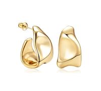 SIXDUTON Boucles d'oreilles Femme Créoles Épaisses 14K Or Argent 925 Plaqué Hypoallergéniques Légères Petites Pendantes Bijoux Cadeau Saint Valentin Mariage Noël Anniversa (Or)