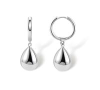 SIXDUTON Boucles d'oreilles Goutte d'eau pour Femmes, Boucle D'oreille acier Inoxydable Creoles Dupes, Poids Léger Hypoallergénique 18K Plaqué Or Bijoux (Argent-B)