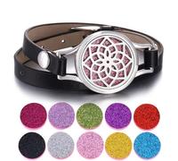 SIXDUTON Bracelet Diffuseur d’Huiles Essentielles pour Femme Arbre de Vie en Acier Inoxydable Bracelet Cadeau de Fête des Mères Noël Saint-Valentin pour Maman Couple Amie (Pétales)