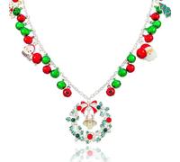 Sixexey Collier de Noël avec pendentif couronne et grelot - Chaîne de cou en argent - Bijoux pour femmes