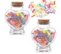 Sixfolo 100 PCS Capsules Lettres Message avec 2 Flacon en Verre | Capsule à Message dans une Bouteille,Mignon Gélule Message à Remplir pour DIY Cadeau Saint Valentin Noël Mariage