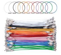 Sixfolo 100 Pièces Câbles Porte-Clés en Fil Métallique Kit,10 Couleurs