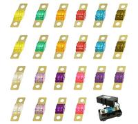 Sixfolo 22 Pièces Fusible de Voiture 32V 20/30/40/50/60/70/80/90/100/125/150 Amp Fusibles de Automobile à Plats Mini Fusible en Alliage de Zinc et Plastique pour Voiture