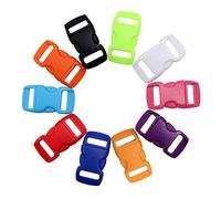 Sixfolo 50 Pièces Boucles à clip en plastique 10mm Couleur pour Sangle | Mini Boucle Sac à Dos,Fermoir Plastique Réglables à Dégagement Rapide pour Paracorde,Tente,Collier de Chien