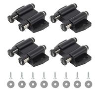Sixfolo Push to Open Aimant 4 Pièces Loquet Magnétique à Pression Double Loquet de Porte Magnétique à Ressort Loquet Aimanté Placard en Plastique avec Vis pour Porte Armoire Tiroir (Noir)