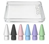 SIXFU 6 embouts de couleur pour stylet Apple, pointe de stylet Apple compatible avec iPad avec étui pour Apple Pencil Pro/USB-C/1ère génération/2ème génération (blanc, noir, rose, bleu, violet, vert)