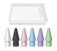 SIXFU 6 embouts de couleur pour stylet Apple, pointe de stylet Apple compatible avec iPad avec étui pour Apple Pencil Pro/USB-C/1ère génération/2ème génération (blanc, noir, rose, bleu, violet, vert)