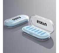 SIXFU Boîte de rangement portable pour embouts Apple Pencil Pro, 2e génération, 1ère génération, USB-C (6 emplacements, transparent + bleu)