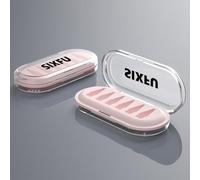 SIXFU Boîte de rangement portable pour embouts Apple Pencil Pro, 2e génération, 1ère génération, USB-C (6 emplacements, transparent + rose)