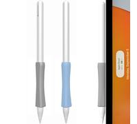 SIXFU Grip conçu pour Apple Pencil Pro/2e génération/USB-C - Support de charge magnétique - 2 accessoires compatibles avec iPad et stylet - Bleu, gris