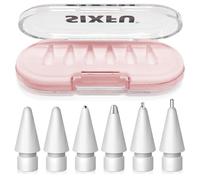 SIXFU Lot de 6 embouts de rechange pour Apple Pencil Pro, embouts professionnels robustes avec étui rose, accessoires compatibles avec iPad Pencil 2/1 USB C