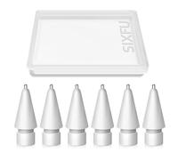 SIXFU Lot de 6 Embouts de Rechange pour Stylet Apple Pencil, Accessoires durables pour iPad Pro/Apple Pencil Pro/USB-C/1ère génération/2e génération (Longueur Moyenne)