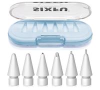 SIXFU Lot de 6 embouts de rechange professionnels robustes pour stylet Apple avec étui bleu, compatibles avec iPad Pencil 2/1