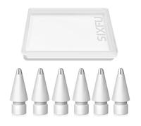 SIXFU Lot de 6 pointes de crayon de rechange durables pour Apple Pencil, accessoires pour iPad Pro/Apple Pencil Pro/USB-C/1ère génération/2e génération (dessus métallique)