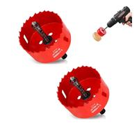 SIXHAOBU 2 Pcs Scie Cloche Bi-métal 68mm, HSS M42 Bi-Métal Scies-cloches Bois, Scies Cloches Bimétalliques avec Adaptateur et Foret de Centrage pour Bois, Plaque de Plâtre, Cloison Sèche, Plastique