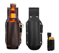 SIXHAOBU 2 Pièces Bière Holster en Cuir Portable, Cuir Bouteille Holster Étui à Bière, Portable pour la Bière Peut Être Accroché Autour de la Taille, Convient Aux Amateurs De Bière
