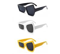 SIXHAOBU 3 Pièces Lunettes de Soleil en Forme Irrégulière, Lunette De Soleil Drôles, lunettes de soleil femme, Irrégulières à Grands et Petits Yeux pour Femme Homme Légères et Asymétriques