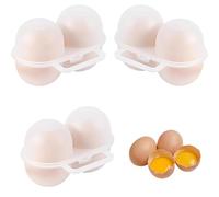 SIXHAOBU 3Pcs Portable Porte-Oeufs Plastique,Boîte à œufs à 2 grilles résistant aux vibrations boite a oeufs boîte à œufs pour la randonnée l'extérieur le camping
