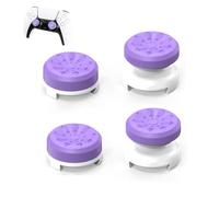 SIXHAOBU 4 Pièces Thumbsticks, Silicone Joystick Grips Caps pour PS4 Controller et pour PS5 Controller à Aide avec Viser, Violet, 2 Taille Haute et 2 Taille Mi-Haute