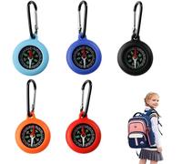 SIXHAOBU 5 Pièces boussoles pour Enfants,Mousqueton Boussole,Mini Boussole,Boussole Porte-clés Mini Boussole de Survie avec Mousqueton Portable pour Guide en Plein air, Cadeaux pour Enfants