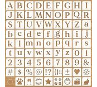 SIXHAOBU 80 Pcs Alphabets Numéro Pochoir lettre alphabet, 7.6cm Plastique Réutilisable Pochoir chiffrede Lettres Pochoirs d'Artisanat de Numéros pour peinture de lettres et de chiffres sur bois, mur