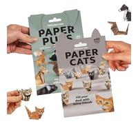 SIXHAOBU Papier Chats Origami, 100 Feuilles Manuel Animal Papiererie Kit, Kit de Bricolage en Papier Origami pour Chats pour Adultes Enfants Amoureux d'animaux Bureau Décoration Cadeau De Noëlc