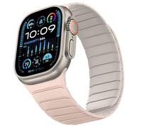 Sixmoat Bracelet Réversible Double Face Compatible avec Apple Watch 49mm 46mm 45mm 44mm 42mm, Bracelet Magnétique en Silicone Souple pour iWatch Ultra SE série 10 9 8 7 6 5 4 3, Lumière d'étoile-Rose