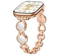 Sixmoat Slim Bracelet Compatible avec Apple Watch pour Femmes 38mm 40mm 41mm 42mm(Serie 11/10), Bracelet fin en Métal Elégant pour iWatch SE Serie 11 10 9 8 7 6 5 4 3 2 1, (Or Rose)