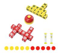 SIXPIONTS - Lot de 24 dés de jeu de mots croisés à 6 faces, jeu de dés solitaires, jeux de dés d'orthographe de mots, jeux de dés interactifs familiaux à 2 joueurs en famille pour voyage, camping