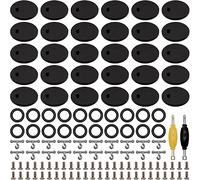SIXPOINTS Lot de 30 supports de présentation ronds noirs, 20 crochets en T + 20 anneaux de ceinture + 50 vis + 2 clés, ensemble de pièces de réparation de carrosserie pour figurine vintage G.i Joe de