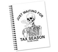 Sixrip Just Waiting For Tax Season To Be Over 160 Pages Lined Spiral Notebook, Tax Season Notebook for Accountants, Funny Accounting Gifts for CPA Coworker, Christmas Retirement Gifts for Accountant