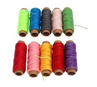SIXRUN 10 Pièces de Fil ciré Durable pour Reliure de Livre de Couture en Cuir, 150D 50 M 10 Couleurs Fil Portable pour les Créations de Bricolage, adapté aux Débutants, aux Professionnels, aux