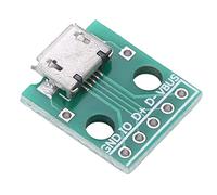 SIXRUN 10Pcs Micro USB vers DIP Carte Adaptateur, 5 Broches Pas de 2.54mm Socket Femelle avec VBUS D D ID GND pour Alimentation USB Conception Breadboard